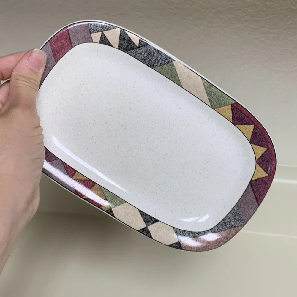 Studio Nova Palm Desert Gravy Boat & Butter Dish Set Geometric Southwestern EUC